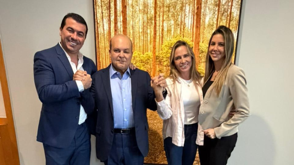 Luís Miranda, Ibaneis Rocha e Celina Leão. Foto: Divulgação