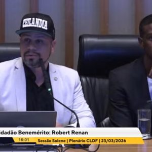 Max Maciel ao lado de Robert Renan. Foto: Reprodução CLDF