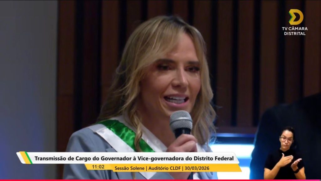 Celina Leão na transmissão do cargo de governadora do Distrito Federal
