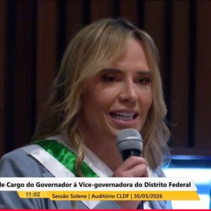 Celina Leão na transmissão do cargo de governadora do Distrito Federal